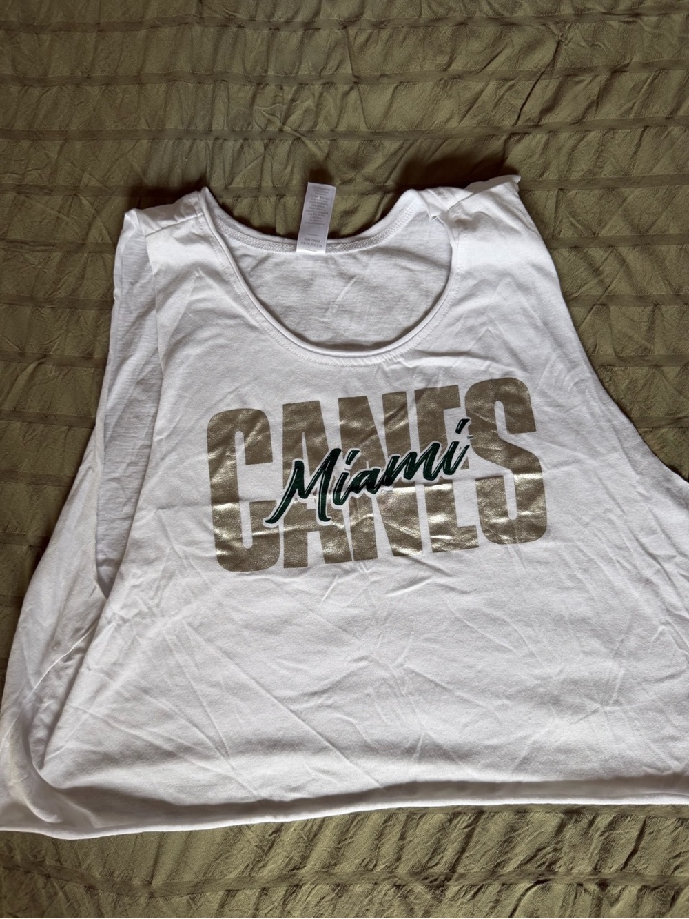 White Miami Canes Graphic Tank Top